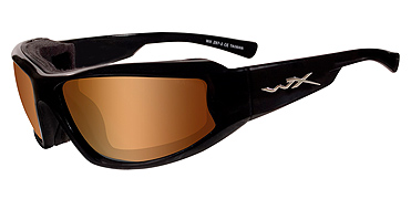 Wiley X Jake CCJAK07 Bronze Flash (crimson Brown)/GlossBlack sunglasses