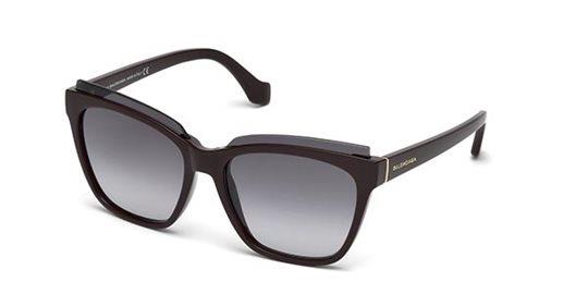 Balenciaga BA0093 69B shiny bordeaux / gradient smoke Sunglasses