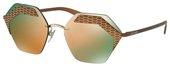 Bvlgari BV6103 20374Z  light brown/grey mirror rose gold sunglasses