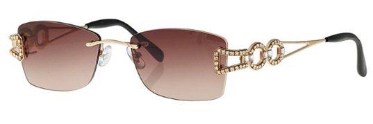 Caviar 1661SG 21 Gold Clear Stones/Brown Lens Sunglasses