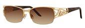 Caviar 1761 21 Gold w/ Clear Crystal Stones / Brown Lens sunglasses