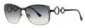 Caviar 1773 024 Black/Gold w/Clear Crystal Stones w/Grey Lens sunglasses