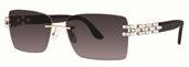 Caviar 2360 Austrian Crystal 35 Silver with Clear Crystals / Grey Lens sunglasses