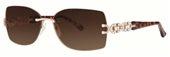 Caviar 4880 Austrian Crystal 16 Gold with Clear Crystals / Brown Lens sunglasses