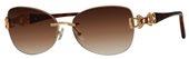 Caviar 4889 21 Gold / Brown w/ Clear / Topaz Crystals sunglasses