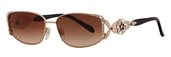Caviar 5597 21 Gold w/Clear/Midnight Black Crystal Stones w/Brown Lens sunglasses