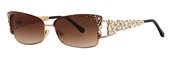 Caviar 5600 84 Gold/Bronze w/Clear Crystal Stones w/Brown Lens sunglasses