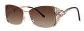 Caviar 5624 16 Brown / Gold Clear Crystal sunglasses