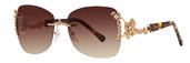 Caviar 6855 021  Gold/Dark Tortoise w/Clear Crystal Stones w/Brown Accent w/Brown Lens sunglasses
