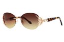 Caviar 6856 21 Gold/Dark Tortoise w/Clear Crystal Stones w/Brown Lens sunglasses