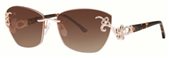 Caviar 6859 Champagne  16 Rose Gold with Clear Crystals / Brown Lens sunglasses