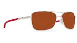Costa Del Mar Palapa Palladium with Crystal Red Temples Copper 580P AP 83 OCP sunglasses