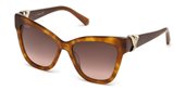 Daniel Swarovski SK0157 52G Dark Havana / Brown Mirror sunglasses