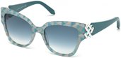 Daniel Swarovski SK0161-P 87P Shiny Turquoise / Gradient Green sunglasses