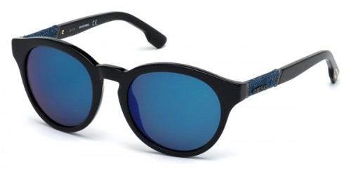 Diesel DL0115 01X Black Blue Jeans Sunglasses