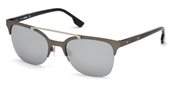 Diesel DL0215 58G matte beige brown mirror sunglasses