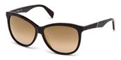 Diesel DL0221 52G dark havana brown mirror sunglasses