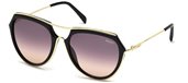 Emilio Pucci EP0016 01B - shiny black / gradient smoke  sunglasses