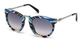 Emilio Pucci EP0025 01B - shiny black / gradient smoke  sunglasses