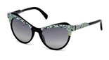Emilio Pucci EP0035 01B - shiny black / gradient smoke  sunglasses