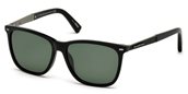 Ermenegildo Zegna EZ0023 01R - shiny black / green polarized  sunglasses