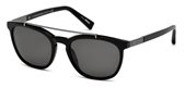 Ermenegildo Zegna EZ0044 01D - shiny black / smoke polarized sunglasses