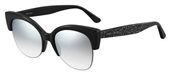 Jimmy Choo Priya/S 0NS8 00 Black Glitter (IC gray mirror shaded silver lens) sunglasses