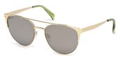 Just Cavalli JC750S 30Q shiny endura gold  green mirror sunglasses