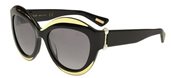 Lanvin SLN677S  0760 shiny black transparent yellow/light grey shaded sunglasses