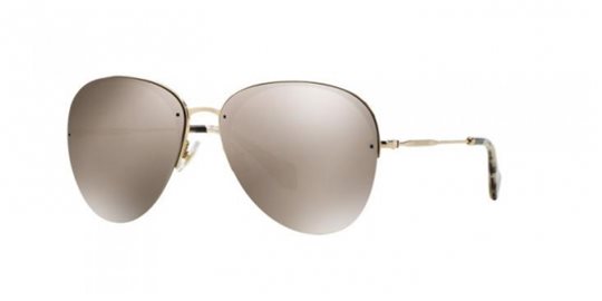 Miu Miu MU 53PS ZVN1C0 Gold/Light Brown Gold Mirror Sunglasses