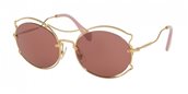 Miu Miu MU50SS 7OE0A0 gold dark violet sunglasses