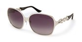 Moschino MO590 Shiny Palladium, Crystal Swarovski (01) Shaded Dark Smoke sunglasses
