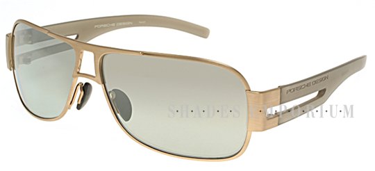 Porsche 8459 Light Gold Matte, Transparent Gray Matte/Gray Gradient with Silver Mirror Sunglasses