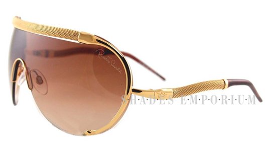 Roberto Cavalli Gold Sunglasses Roberto Cavalli Sunglasses SRC008V 300Y Gold brown Man Woman  main image 4
