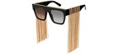 Stella McCartney SC0127S 001 black gold/grey shaded sunglasses