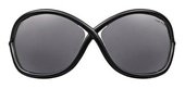 Tom Ford FT0009 Whitney 199 Shiny Black Frame With Gunmetal Metal Temple Details And Smoke Lens sunglasses