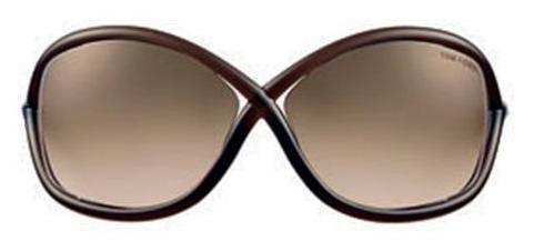 Tom Ford FT0009 Whitney 692 Dark Brown Transparent Frame With Rose Gold Metal Temple Details And Brown Gradient Lens Sunglasses