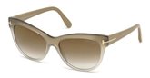 Tom Ford FT0430 Lily 59G	beige/other / brown mirror sunglasses