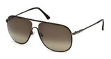 Tom Ford FT0451 Dominic 49K	matte dark brown / gradient roviex sunglasses