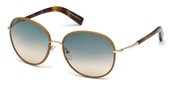 Tom Ford FT0498 GEORGIA GEORGIA 60W beige horn / gradient blue sunglasses
