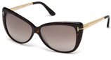 Tom Ford FT0512-F 52G dark havana brown mirror sunglasses