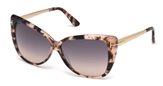 Tom Ford FT0512 REVEKA REVEKA 55B coloured havana / gradient smoke sunglasses