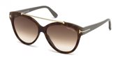 Tom Ford FT0518 LIVIA 53F blonde havana / gradient brown sunglasses