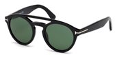 Tom Ford FT0537 CLINT CLINT 01N shiny black  / green sunglasses