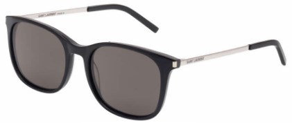 Yves Saint Laurent SL 111 001 Black-Silver / Smoke Sunglasses